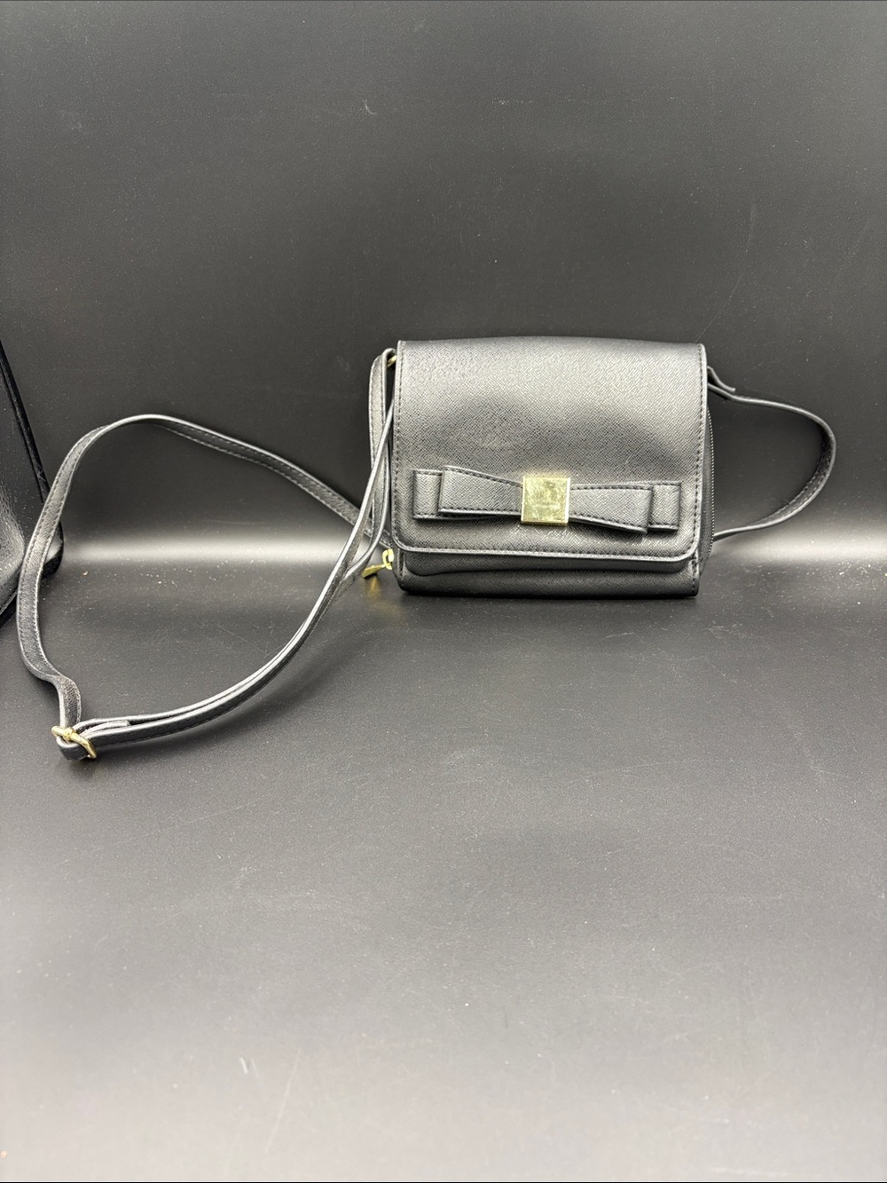 Merona Classic Black Bow Crossbody Bag - Timeless Everyday Style